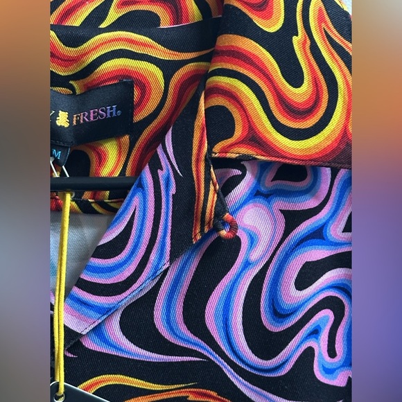 NEW Teddy Fresh Oil Spill Flame Camp Button Up Shirt in Men’s M - Picture 9 of 14